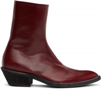 Red Evening Chelsea Boots Haider Ackermann. Цвет: red