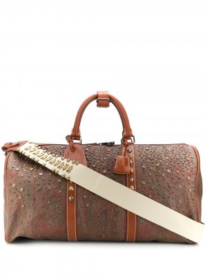 Дорожная сумка с заклепками и узором пейсли Etro. Цвет: коричневый