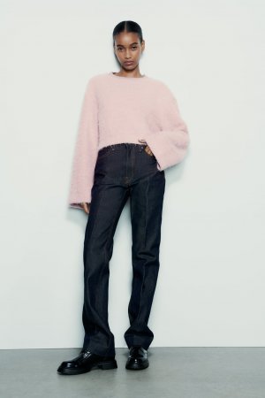 Пушистый свитер , розовый ZARA