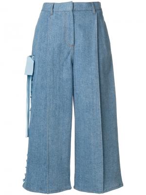 Широкие джинсовые кюлоты Fendi. Цвет: синий