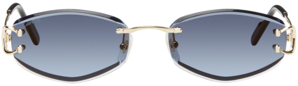 Золотисто-синие солнцезащитные очки Signature C de CT0467S Cartier