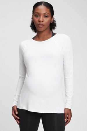 Дышащая футболка для беременных с длинными рукавами Gap, белый GAP