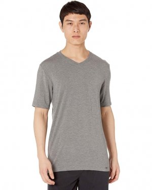 Рубашка Hanro Casuals Short Sleeve V-Neck Shirt, цвет Stone Melange