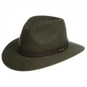 Шляпа федора , шерсть, утепленная, размер 59, зеленый Laird
