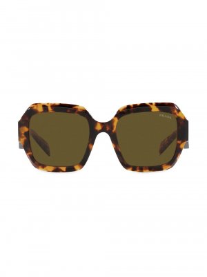 Солнцезащитные очки в форме подушки 47 мм , коричневый Prada