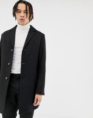 Классическое пальто с добавлением шерсти premium-Черный Harry Brown