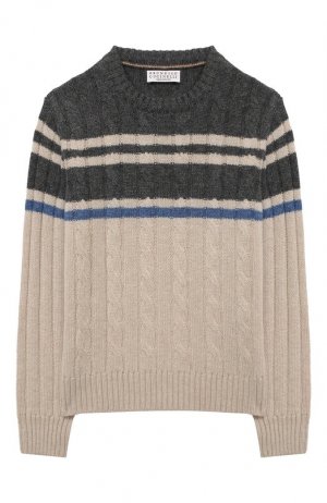 Кашемировый пуловер Brunello Cucinelli. Цвет: разноцветный