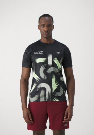 Спортивная футболка LONDON EDITION PRINTED ATHLETICS RUN , цвет black New Balance