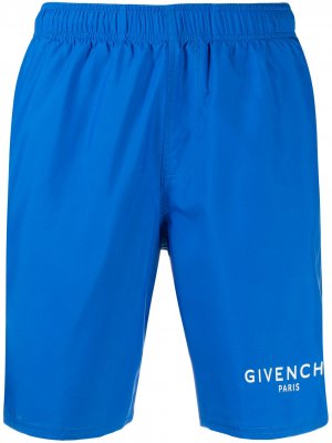 Плавки-шорты с логотипом Givenchy. Цвет: синий