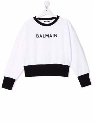 TEEN logo-print sweatshirt Balmain Kids. Цвет: белый