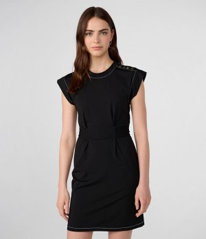 Платье с поясом коротким рукавом , черный Karl Lagerfeld