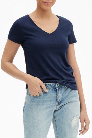 Любимая футболка с короткими рукавами и V-образным вырезом Gap, синий GAP
