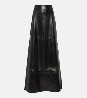 Кожаная юбка макси , черный Saint Laurent