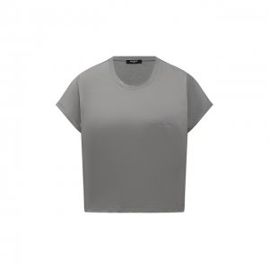 Хлопковая футболка Balmain. Цвет: серый
