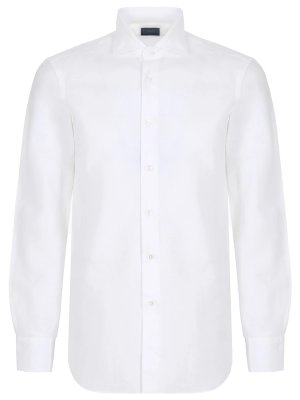 Рубашка Regular Fit хлопковая BARBA. Цвет: белый
