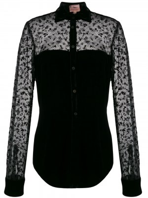 Полупрозрачная блузка 1997-го года Romeo Gigli Pre-Owned. Цвет: черный