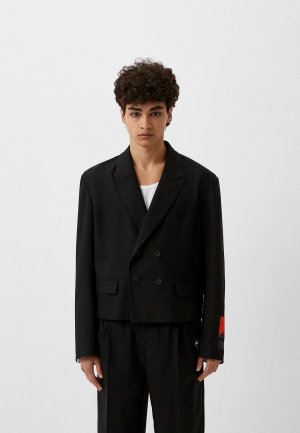 Пиджак Berhasm укороченный с нашивками. Цвет: черный