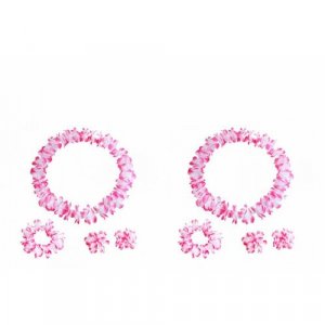 Гавайский набор, цвет розовый, 4 предмета: ожерелье лея, венок, 2 браслета (Набор шт.) Happy Pirate. Цвет: розовый