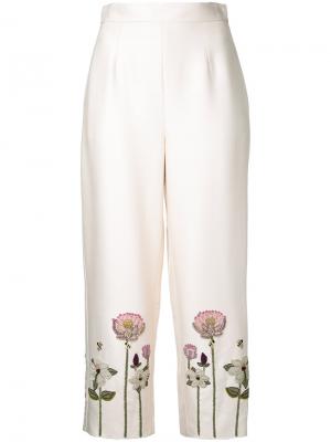 Укороченные брюки с цветочной вышивкой Vilshenko