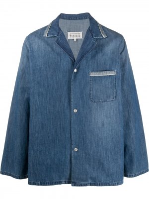 Джинсовая куртка-рубашка оверсайз Maison Margiela. Цвет: синий