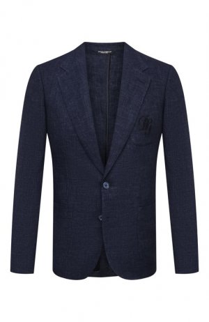 Льняной пиджак Dolce & Gabbana. Цвет: синий