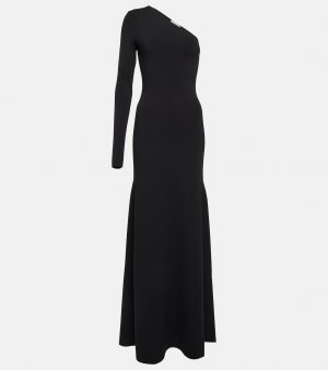 Вязаное платье макси на одно плечо , черный Victoria Beckham