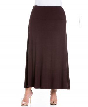 Макси-юбка больших размеров, коричневый 24Seven Comfort Apparel