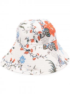 Шляпа с цветочным принтом Erdem. Цвет: нейтральные цвета
