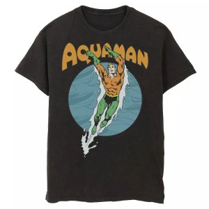 Мужская футболка для плавания и танцев Аквамен , черный DC Comics