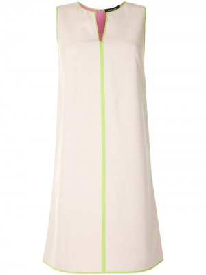 Платье мини с контрастной окантовкой Paule Ka. Цвет: нейтральные цвета
