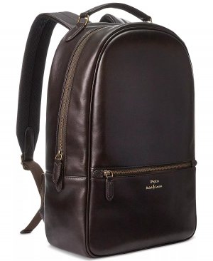 Мужской кожаный рюкзак , темно коричневый Polo Ralph Lauren