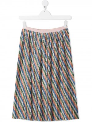 Плиссированная юбка с блестками Molo Kids. Цвет: синий