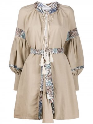Платье-туника с завязками Forte Dei Marmi Couture. Цвет: нейтральные цвета