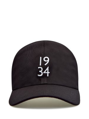 Хлопковая бейсболка с контрастной вышивкой 1934 CANALI. Цвет: черный