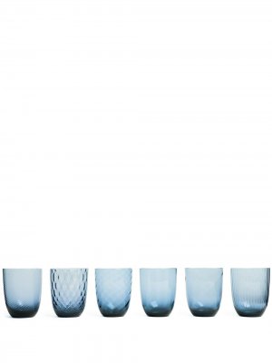 Шесть стаканов Idra NasonMoretti. Цвет: синий