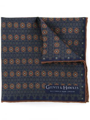 Платок с принтом Gieves & Hawkes. Цвет: синий