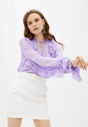 Блуза и топ Plutocrat Блузка с объёмными рукавами нижний. Цвет: фиолетовый