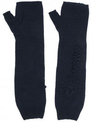 Кашемировые перчатки-митенки Barrie. Цвет: синий