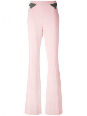 Расклешенные брюки Pardens. Цвет: розовый