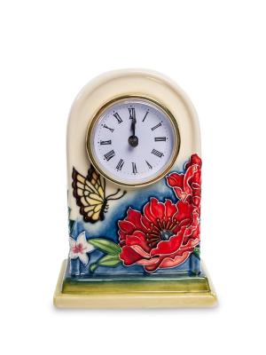 Часы настольные Цветущий сад Pavone. Цвет: бежевый, голубой, красный