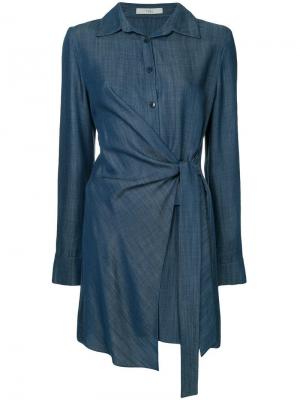 Джинсовое платье-рубашка Tibi. Цвет: синий