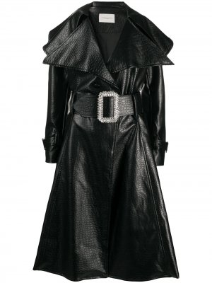 Расклешенное пальто с поясом Giuseppe Di Morabito. Цвет: черный