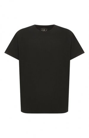 Хлопковая футболка RRL. Цвет: чёрный