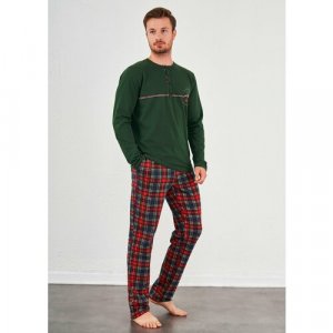 Пижама , брюки, лонгслив, размер 54, красный Relax Mode. Цвет: красный