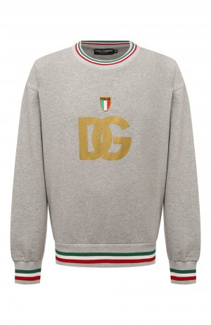 Хлопковый свитшот Dolce & Gabbana. Цвет: серый