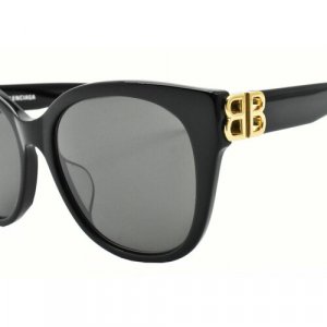 Солнцезащитные очки BB0103SA, серый, черный BALENCIAGA. Цвет: серый/черный