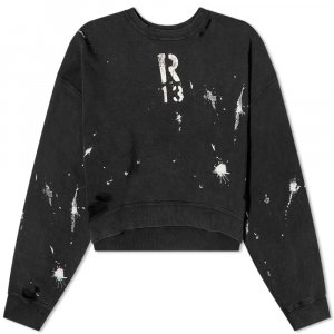 Укороченный спортивный свитер , черный R13