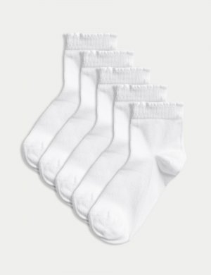 5 упаковок коротких носков-пико , белый Marks & Spencer