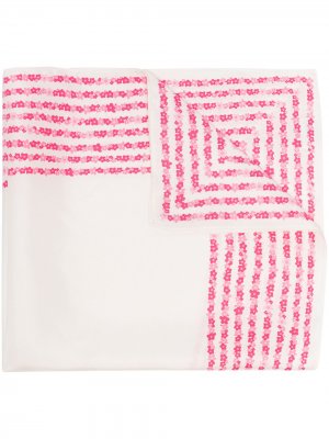 Шелковый платок с цветочным принтом lescarf. Цвет: белый