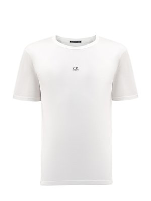 Базовая футболка из джерси с минималистичным принтом C.P.COMPANY. Цвет: белый